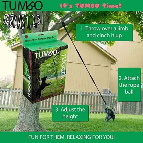 Tumbo Tugger - Kutya Fán Lóg Bungee Tug Játék Gyakorlása - Szabadtéri Játék Kábel & Heveder Tug - Fa Tugger