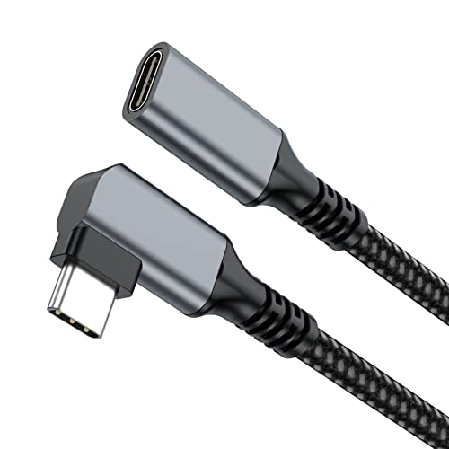 USB-C Hosszabbító Kábel 3FT, C Típusú Extender Kábel USB 3.1(10 gbps) a Férfi-Nő, derékszögű, Gyors Töltő