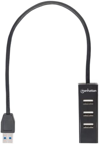 Manhattan 4-Port USB 3.0 Hub – a Hosszú, 12 Inch Kábel, 5 Gbps adatátviteli, 1A Mobil Készülék Töltési