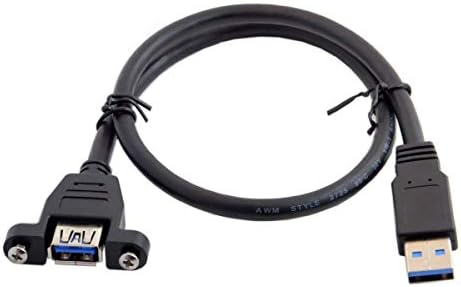 HDMIHOME USB 3.0 Férfi-Nő Hosszabbító Kábel Csavar a Panel Mount 50cm