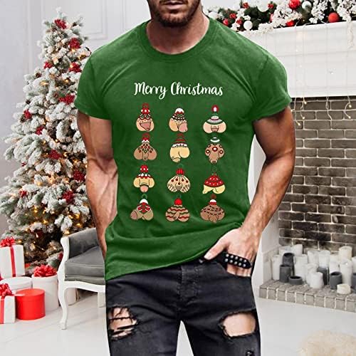 ZDDO Karácsony Rövid Ujjú T-shirt Mens, Csúnya Xmas Nyomtatás Tervező Jelmezek Vicces Grafikus Edzés Slim