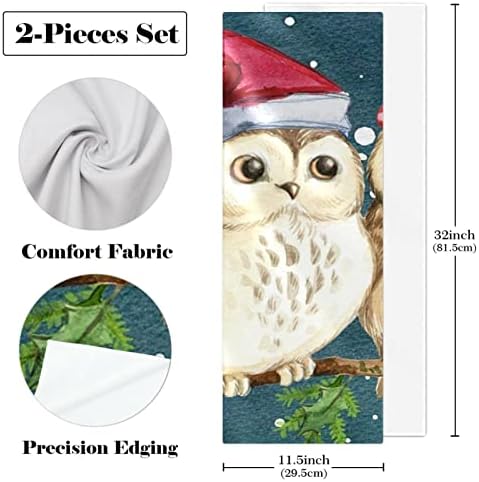 WOSHJIUK 2 Csomag Mikroszálas Tornaterem, Törölköző,Karácsonyi kalap Állat bagoly,Hűtés Törölközőt jég