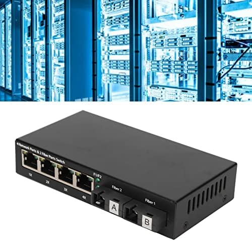 Qinlorgo Ethernet Kapcsoló, 10 100 1000Mbps 6 Port Optikai Media Converter Office (US Plug)