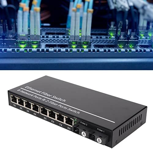 Qinlorgo Ethernet Optikai Kapcsoló, RJ45 Port Ethernet Optikai Media Converter Plug and Play Tx1310nm