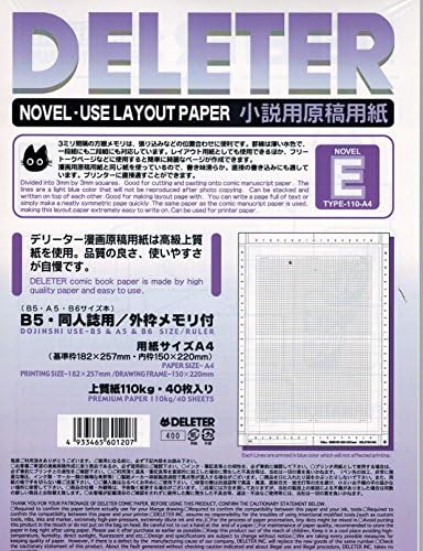 Deleter Képregény, Manga Regény Használja Elrendezés Gridline Papír [3mm Kék Gridline Típus E] [110kg]