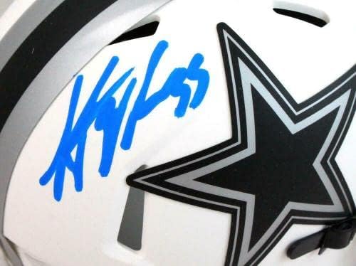 Leighton Vander Esch Dedikált Dallas Cowboys Hold Mini Sisak-Fanatikusok *Kék - Dedikált NFL Mini Sisak