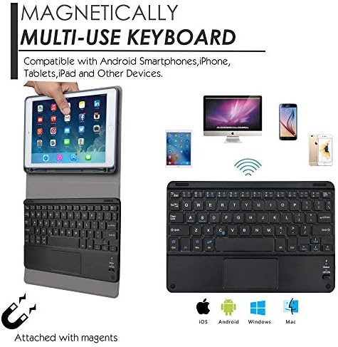 eoso Billentyűzet TouchPad az esetben Tabletta,2 az 1-ben Vezeték nélküli Bluetooth Billentyűzet, Touchpad