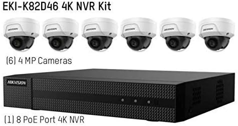 HIKVISION EKI-K82D46 8-Csatornás 4K POE NVR Érték Express Készlet (6) 4MP Szabadtéri Hálózati Dome Kamera