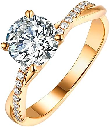 2023 Új SilverGold Gyűrűk Mérete Ékszer Fehér Strasszos 511 Nők 925 Gyűrű Jegygyűrű Gyanta Gyűrű (Arany,