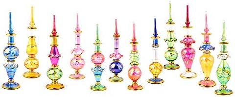 Egyiptomi Szájjal Fúvott Üveg Mini Parfümös Üveget Készlet 12 Méret 4 Arany dekoratív dzsinn üveg, nagykereskedelmi