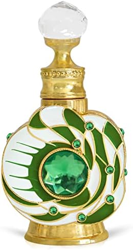 LRTJ Egyiptomi Stílus Zománcozott Fém -, Üveg Parfümös Üveg Zománcozott Üres Újratölthető Parfüm Üveg(Zöld)