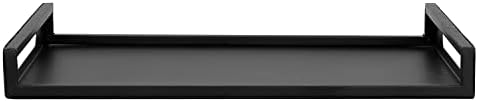 MyGift Nagy Modern Matt Fekete Fém Z Tálca, 12 x 16 cm Dekoratív dohányzóasztal Oszmán Tálca Ívelt Kivágott