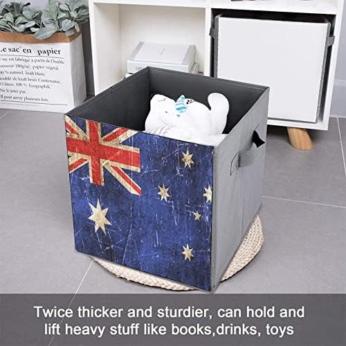Veterán Ausztrál Zászló Összecsukható Szövet tárolóban Kockák Szervező Összecsukható Doboz fogantyúval