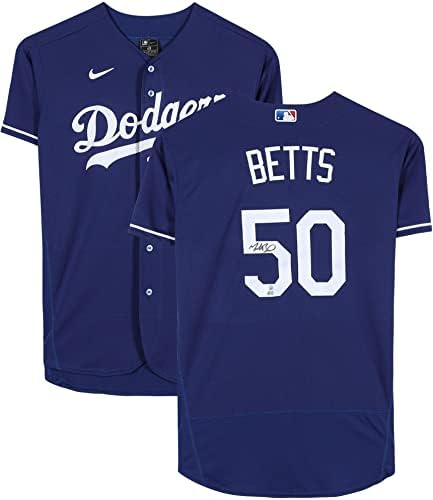 Mookie Betts Los Angeles Dodgers Dedikált Kék Nike Hiteles Jersey - Dedikált MLB Mezek