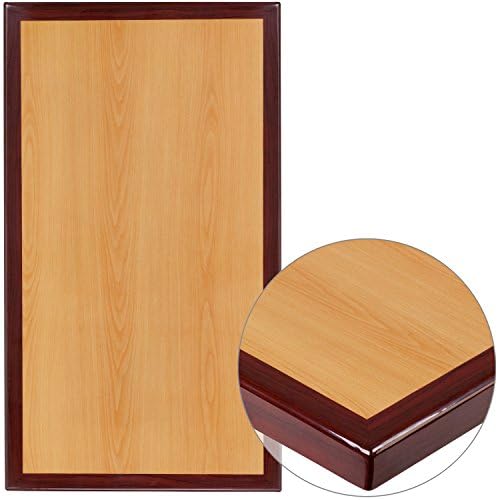 A Flash Bútor Newark 30 x 60, Téglalap alakú, 2-Tone High-Gloss Cherry Gyanta asztali 2 Vastag Mahagóni