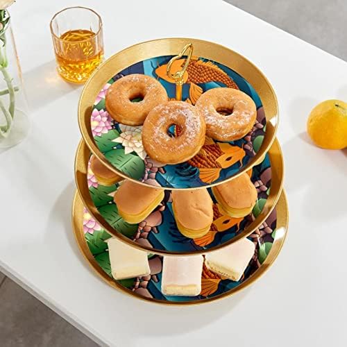 Torta Állvány Szett 3 Tier Cupcake Áll Újrafelhasználható Süteményes Tál Esküvő, Születésnap Tea Party