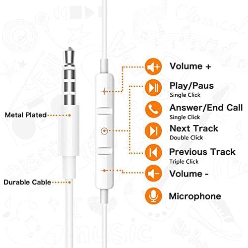 2 Csomag 3,5 mm-es Vezetékes Fejhallgató Csatlakozó, in-Ear Fülhallgató Fülhallgató Zaj Leválasztó, Beépített