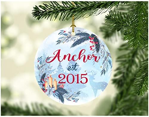 Ajándék Horgony Est 2015 Karácsonyi Díszek, munkahelye Neve, Új Horgony Dísz, Fa, Karácsony lakberendezés,