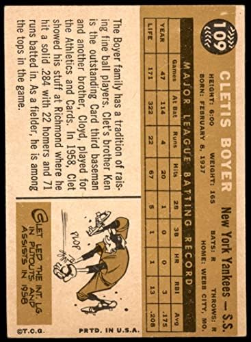1960 Topps 109 Lehet Boyer New York Yankees (Baseball Kártya) VG/EX Yankees