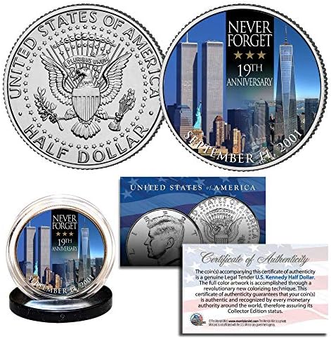 World Trade Center 19. Jubileumi 2020 Kennedy Fél Dollár USA Érme 9/11 WTC