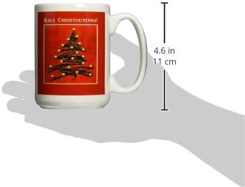 3dRose Kala Christouyenna, Boldog Karácsonyt, a görög, karácsonyfa, a Vörös - Bögrék (mug_37022_2)