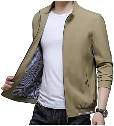HaoMay Férfi Üzleti Alkalmi Teljes Zip Könnyű Outwear Kabátok
