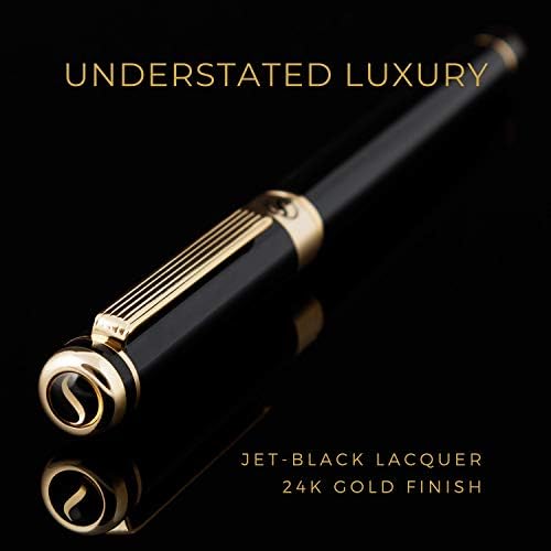 Scriveiner Fekete Lakk töltőtoll Lenyűgöző Luxus Toll, 24 karátos Arany Kivitelben, Schmidt 18K Aranyozott