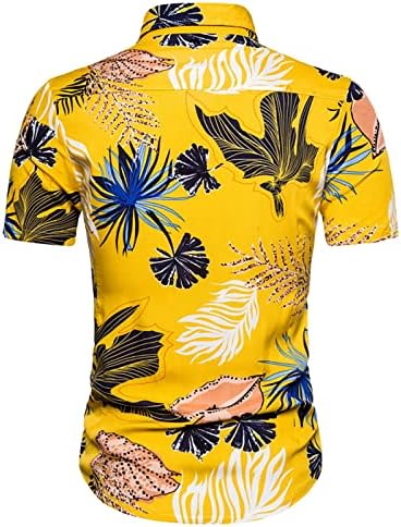 UBST Strand Pólók Férfi ruházat, Nyári Rövid Ujjú Klasszikus Trópusi Virág Nyomtatott Maximum Gomb Lefelé