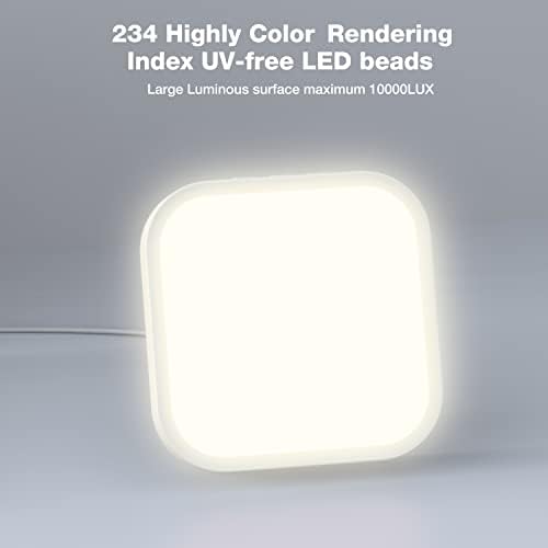 qoosseine fényterápiás Lámpa, 10000 Lux UV-Mentes Terápia Lámpa 4 Fényerő,4 Szín Hőmérséklet, 4 Időzítő