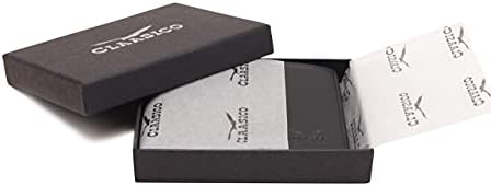 Pénztárca Férfi - Valódi Bőr Slim Bifold RFID Pénztárca - Ajándék Férfiaknak Csomagolva Elegáns díszdobozban