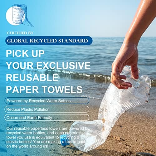 Újrahasznosítható Papír Törölköző Mosható Roll: 50Pack Papírmentes papírtörlő Szakadás El 12x12In Környezetbarát