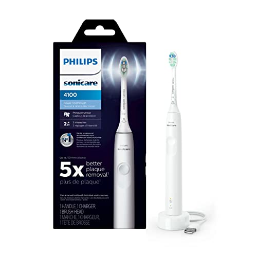 A Philips Sonicare ProtectiveClean 4100 Újratölthető Elektromos Fogkefe, Emléktábla Vezérlés, Fehér
