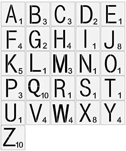 Scrabble Stílusú Csempe Sablon Leveleket - Mylar Stencil Sablon Csempe, Fali Dekor Art | 4x4 Betűk | Vastag,