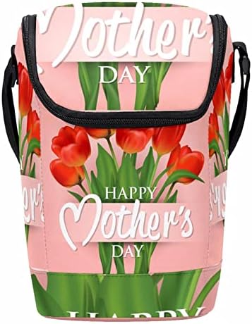 GUEROTKR Ebéd Bag Nők,uzsonnás Doboz, Férfi,Női uzsonnás Doboz,Boldog anyák napját Piros Szegfű Virág