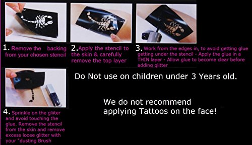 Állatok, Rovarok Tetoválás Stencil Gyűjtemények (32 Tetoválás Csillámos Airbrush Sablon Szitakötő)