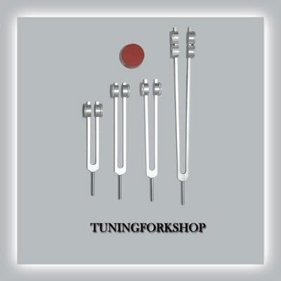 A TFS Tuningforkshop 4 db Csont (25,50,100,200 hz) hangvilla a Gyógyító Aktivátor,Tok