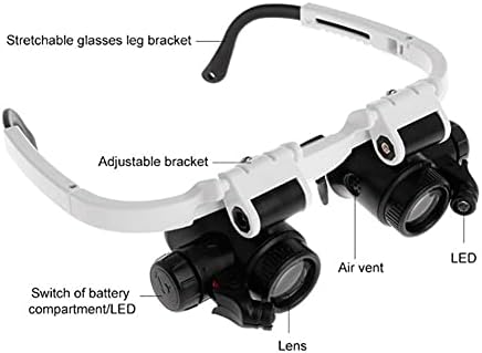 WPYYI 8X/15X/23X LED Nagyító Szemüveg Két LED Állítható LED Lámpa Fej Nagyító Szemüveg Háztartási Eszközök