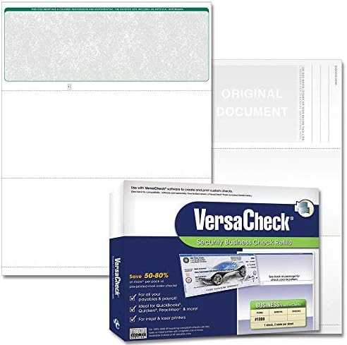 VersaCheck Biztonságos Ellenőrzések - 250 Üres Üzleti Utalvány Ellenőrzések - Green Classic - 250 Lap