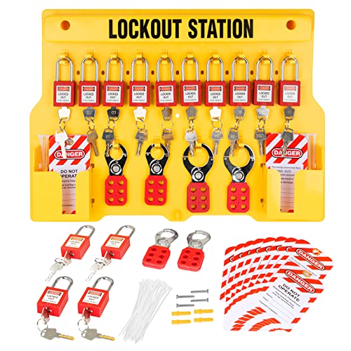 Lockout Tagout Állomás Loto Eszközök - Lock Out Tag, Ki Kit Tábla Tartalmazza 14 Pack Biztonsági Zár Készlet,