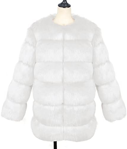A Nők Luxus Téli Meleg Bolyhos FauxFur Rövid Kabát, Dzseki Outwear Női Téli Kabát