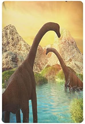 Retro Dinoszauruszok Kiságy, Ágynemű, a Fiúk, Lányok Pack Játszani Lap Lélegző Mini regisztrálni Felszerelt