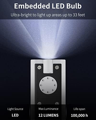 Uniclife 10 Csomag Mini LED-es Kulcstartó Lámpa 12 Lumen Hordozható Ultra erős Fény elemes, Lapos Fekete