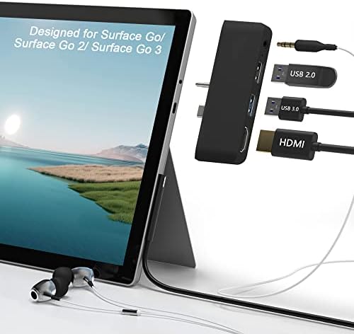 Felszíni 3 Dokkolóegység, 4 az 1-ben Microsoft Surface 3 Tartozékok a 4K HDMI + USB 3.0 Port Hub + 3,5