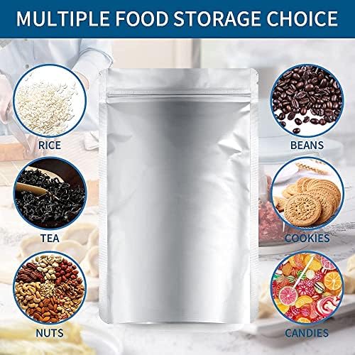 Mylar Táskák, Hosszú Távú Élelmiszer Tárolására 50 Pack 1 Liter Extra Vastag 9.5 Millió 10x14 Standable