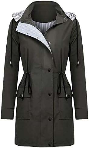 NaRHbrg Plus Size Eső Kabátok Női Esőkabát Széldzseki Eső Kabát, Vízálló Kültéri Kapucnis Árok Kabát