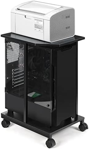 Számítógép Torony Állvány, CPU Stand 2-Tier PC-Állvány, Rusztikus Fa Asztali Nyomtató Állvány Asztal Tetején