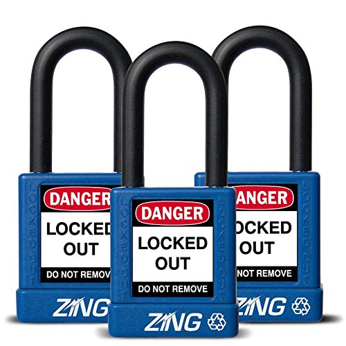 ZING en iso 7045 szerint RecycLock Biztonsági Lakat, Kulcsos Egyformák, 1-1/2 Bilincs, 1-3/4 Test, Barna