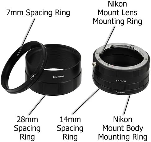 Fotodiox Makró Hosszabbító Cső Készlet Kompatibilis a Nikon F Mount Kamera Extrém Közeli Fényképezés