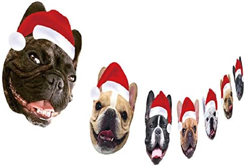 Francia Bulldog Karácsonyi Koszorú, Kutya Arca Karácsonyi Lógó Díszek