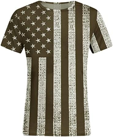 UBST Férfi Katona Rövid Ujjú T-shirt Hazafias Retro Amerikai Zászló Izom Slim Fit Póló Maximum Nyári Alkalmi